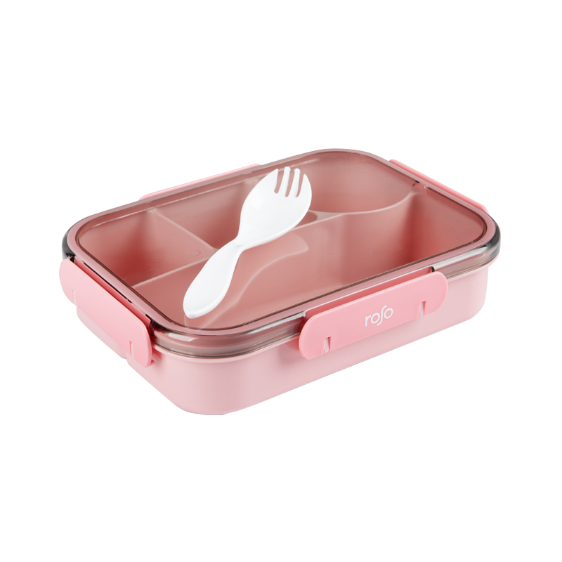 קופסת אוכל מחולקת Grab&Go ורוד