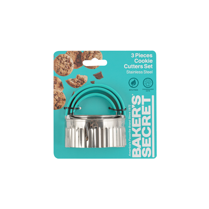 סט 3 חותכני עוגיות עם ידית Baker's Secret