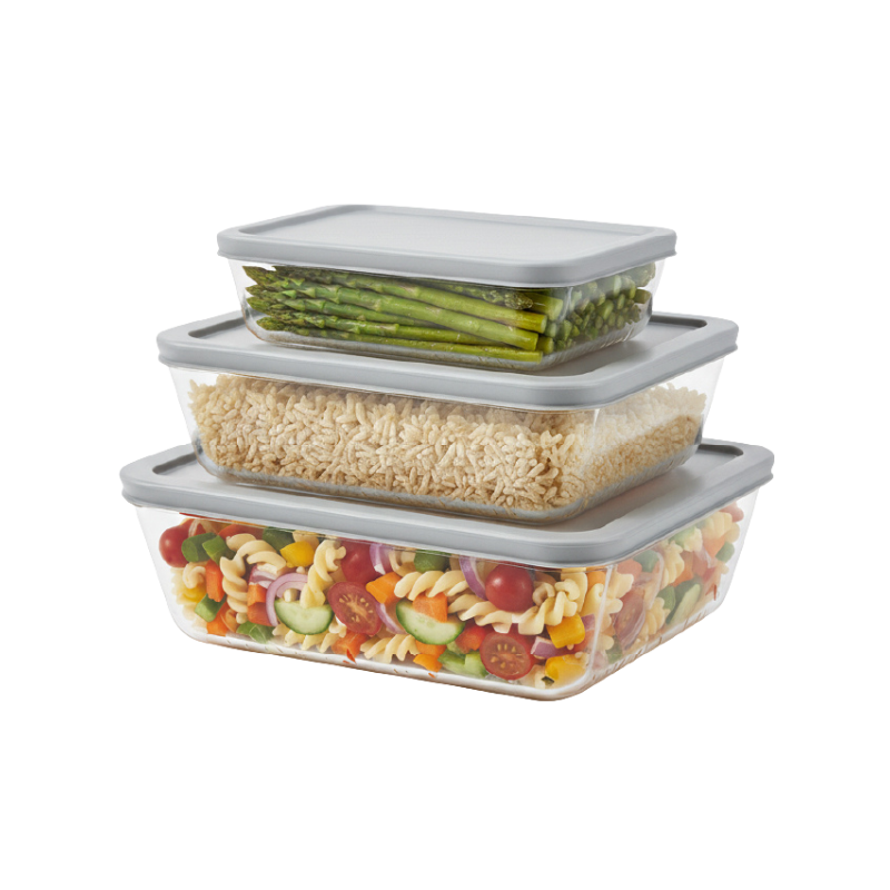 מארז 3 קופסאות זכוכית מלבניות Grab&Go