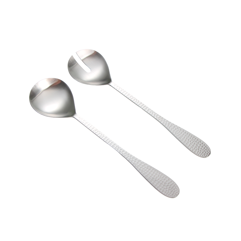 כפות לסלט ידית רקועה Bistro כסוף
