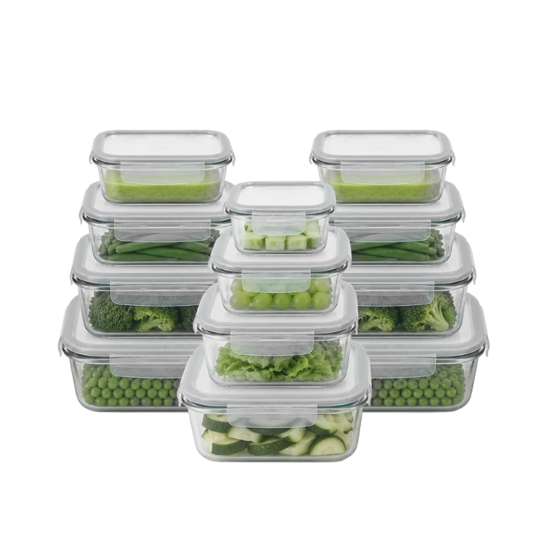 סט 12 קופסאות זכוכית במגוון גדלים Grab&Go