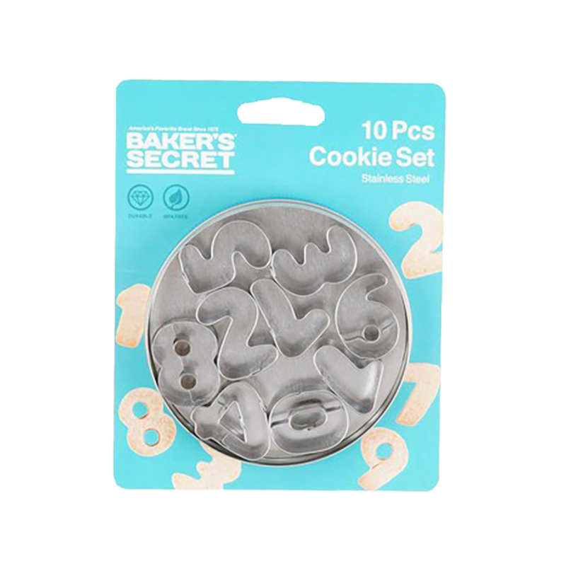 מארז 10 חותכני עוגיות מספרים Baker’s Secret