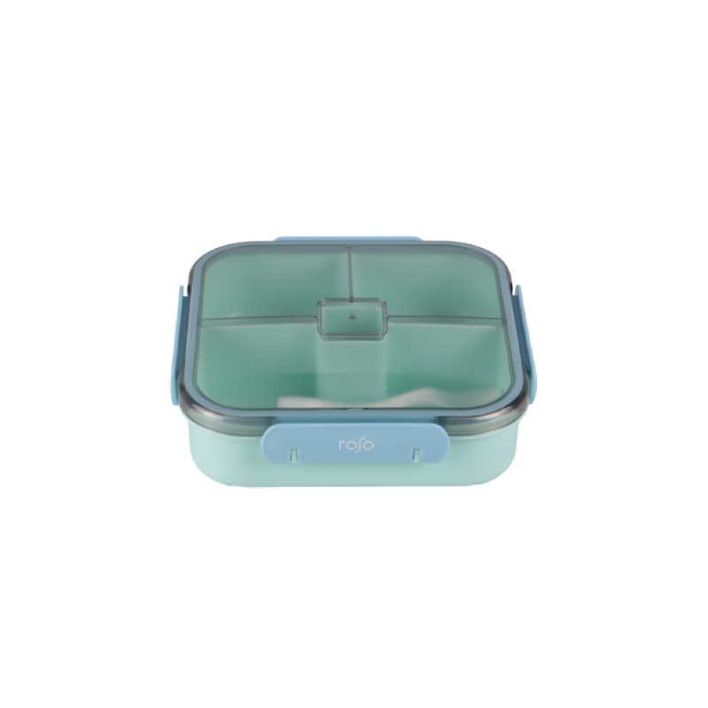 קופסת אוכל מחולקת מרובעת Grab&Go תכלת