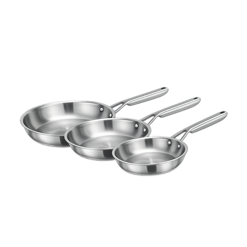 סט 3 מחבתות נירוסטה Silver