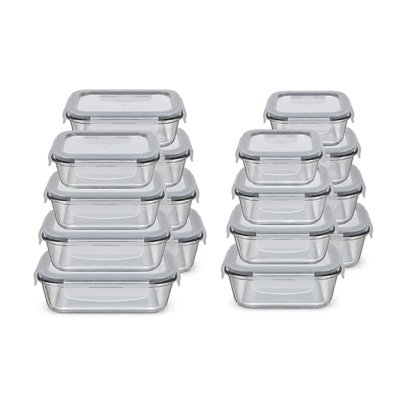 סט 16 קופסאות זכוכית במגוון גדלים Grab&Go